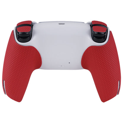 PlayVital Armored Edition Red Anti-Skid Sweat-Absorbent Controller Grip for PS5, Professional Textured Soft Rubber Pads Handle Grips for PS5 Controller with Shoulder Button Trigger Stickers -  PFPJ061 PlayVital