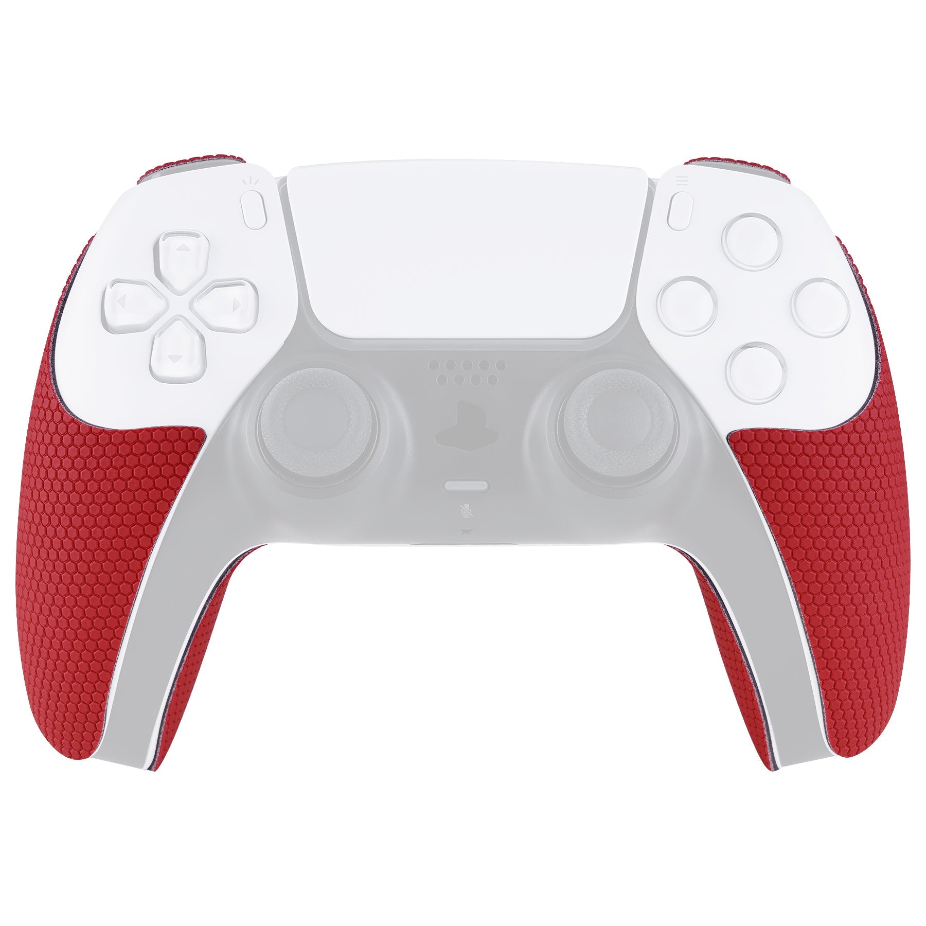 PlayVital Armored Edition Red Anti-Skid Sweat-Absorbent Controller Grip for PS5, Professional Textured Soft Rubber Pads Handle Grips for PS5 Controller with Shoulder Button Trigger Stickers -  PFPJ061 PlayVital