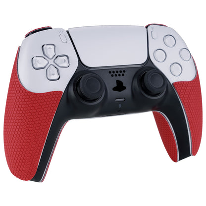 PlayVital Armored Edition Red Anti-Skid Sweat-Absorbent Controller Grip for PS5, Professional Textured Soft Rubber Pads Handle Grips for PS5 Controller with Shoulder Button Trigger Stickers -  PFPJ061 PlayVital