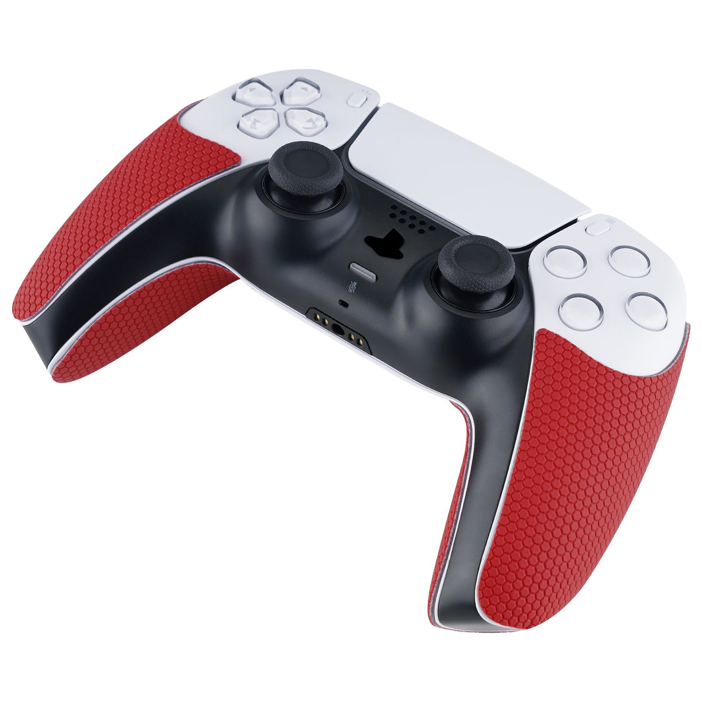 PlayVital Armored Edition Red Anti-Skid Sweat-Absorbent Controller Grip for PS5, Professional Textured Soft Rubber Pads Handle Grips for PS5 Controller with Shoulder Button Trigger Stickers -  PFPJ061 PlayVital