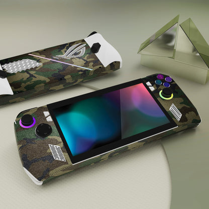 PlayVital Army Green Camouflage Custom Stickers Vinyl Wraps Protective Skin Decal for ROG Ally Handheld Gaming Console - RGTM003 PlayVital