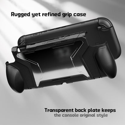 PlayVital BEYOND-GRIP Nintendo Switch 2（2025）対応 交換式グリップ付きTPU保護ケースカバー ドック対応 親指グリップキャップ付き 耐衝撃 人間工学デザイン【ブラック】
