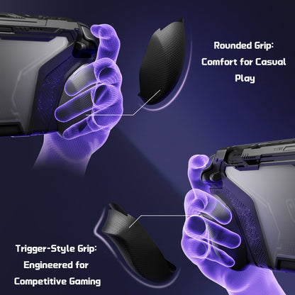 PlayVital BEYOND-GRIP Nintendo Switch 2（2025）対応 交換式グリップ付きTPU保護ケースカバー ドック対応 親指グリップキャップ付き 耐衝撃 人間工学デザイン【ブラック】