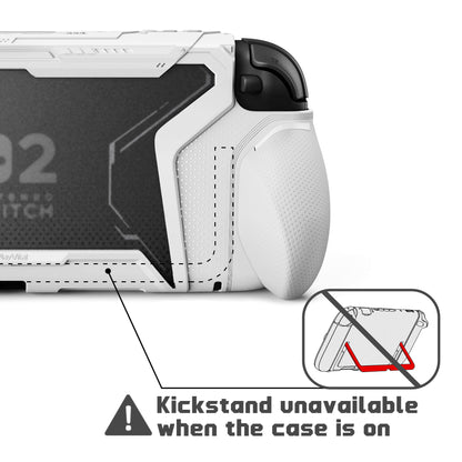 PlayVital BEYOND-GRIP Nintendo Switch 2（2025）対応 交換式グリップ付きTPU保護ケースカバー ドック対応 親指グリップキャップ付き 耐衝撃 人間工学デザイン【ホワイト】