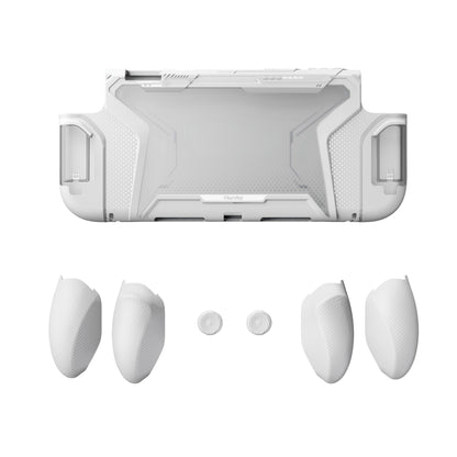 PlayVital BEYOND-GRIP Nintendo Switch 2（2025）対応 交換式グリップ付きTPU保護ケースカバー ドック対応 親指グリップキャップ付き 耐衝撃 人間工学デザイン【ホワイト】
