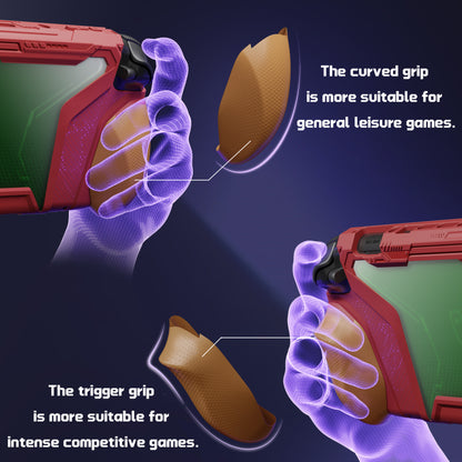 PlayVital BEYOND-GRIP Nintendo Switch 2（2025）対応 交換式グリップ付きTPU保護ケースカバー ドック対応 親指グリップキャップ付き 耐衝撃 人間工学デザイン【レッド＆オレンジ】