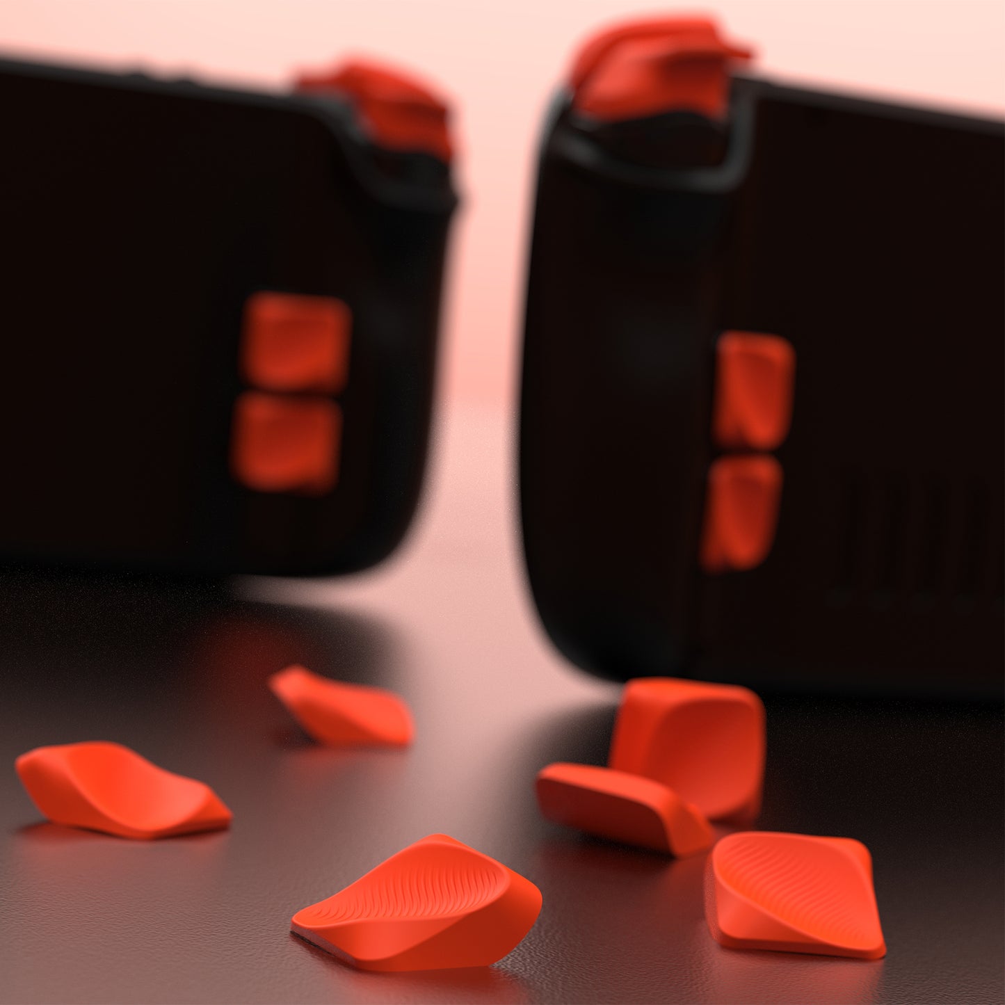 PlayVital Steam Deck用 バックボタン & ショルダーボタン トリガー強化セット LR延長トリガーグリップ + バックボタン改良アクセサリー（OLED / LCD対応）【オレンジ】