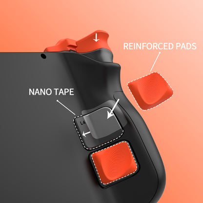 PlayVital Steam Deck用 バックボタン & ショルダーボタン トリガー強化セット LR延長トリガーグリップ + バックボタン改良アクセサリー（OLED / LCD対応）【オレンジ】