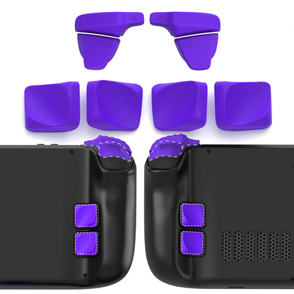 PlayVital Steam Deck用 バックボタン & ショルダーボタン トリガー強化セット LR延長トリガーグリップ + バックボタン改良アクセサリー（OLED / LCD対応）【パープル】