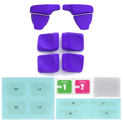 PlayVital Steam Deck用 バックボタン & ショルダーボタン トリガー強化セット LR延長トリガーグリップ + バックボタン改良アクセサリー（OLED / LCD対応）【パープル】