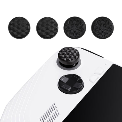 PlayVital Black Thumbsticks Grips Caps for ROG Ally, Silicone Thumb Grips Joystick Caps for ROG Ally - Diamond Grain & Crack Bomb Design - TAURGM005 PlayVital