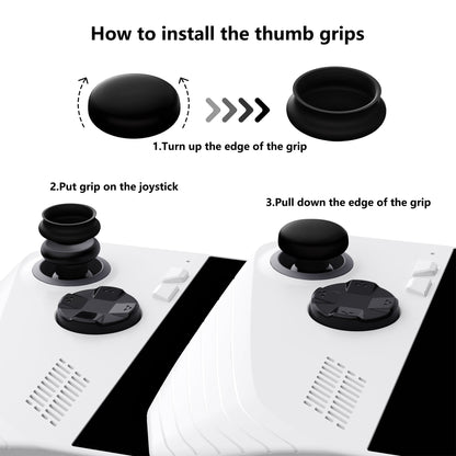 PlayVital Black Thumbsticks Grips Caps for ROG Ally, Silicone Thumb Grips Joystick Caps for ROG Ally - Diamond Grain & Crack Bomb Design - TAURGM005 PlayVital