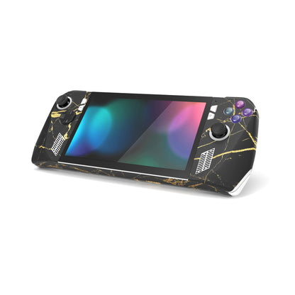 PlayVital Black & Gold Marble Effect Custom Stickers Vinyl Wraps Protective Skin Decal for ROG Ally Handheld Gaming Console - RGTM006 PlayVital