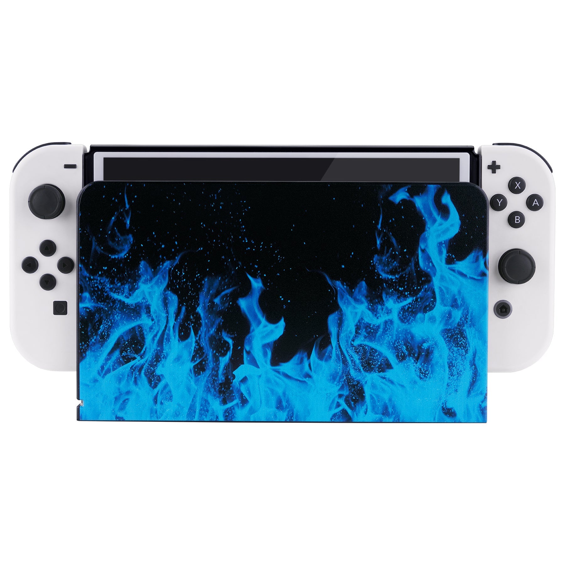 PlayVital Blue Flame Custom Dock Faceplate Cover for Nintendo Switch OLED Charging Dock - NTG8003 PlayVital