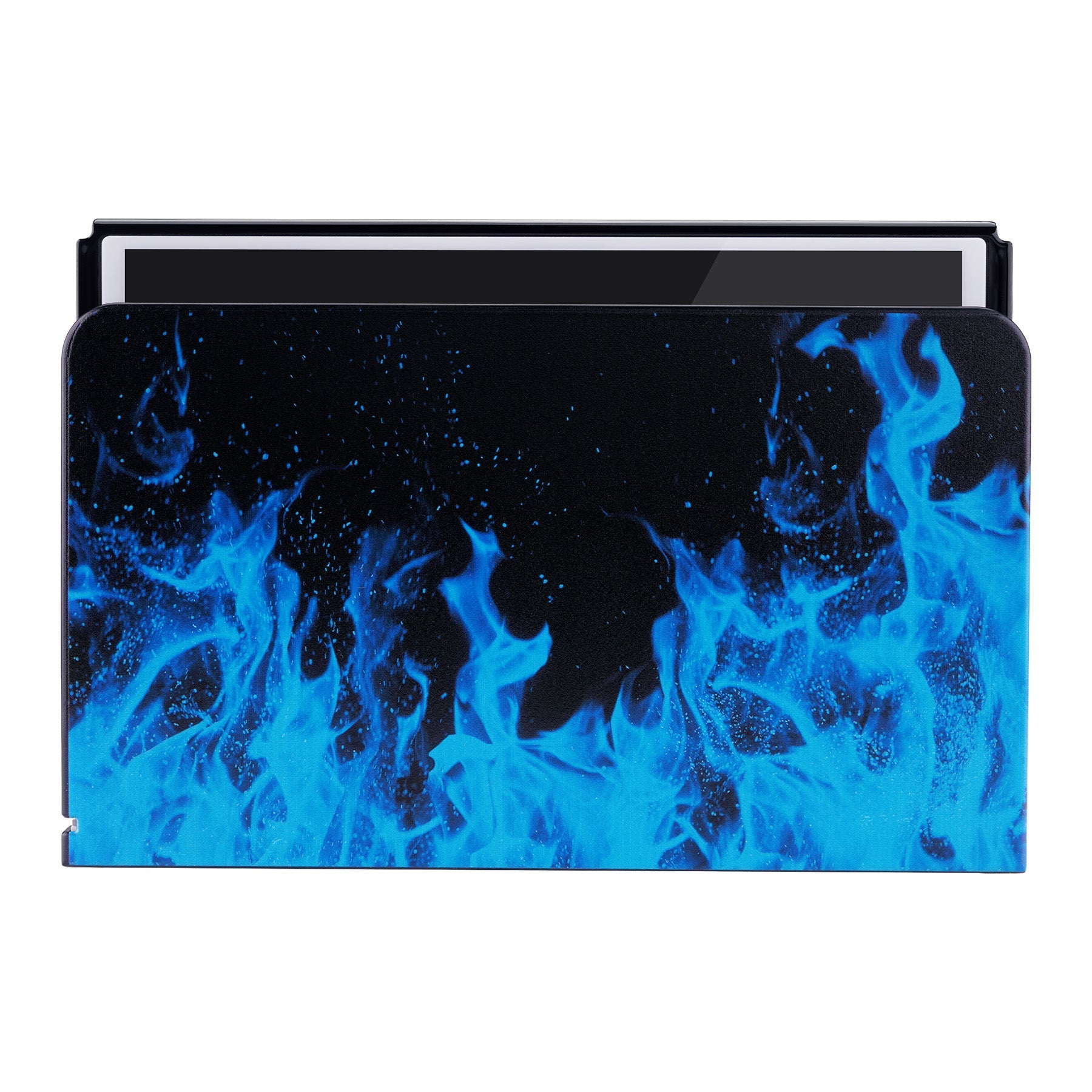 PlayVital Blue Flame Custom Dock Faceplate Cover for Nintendo Switch OLED Charging Dock - NTG8003 PlayVital