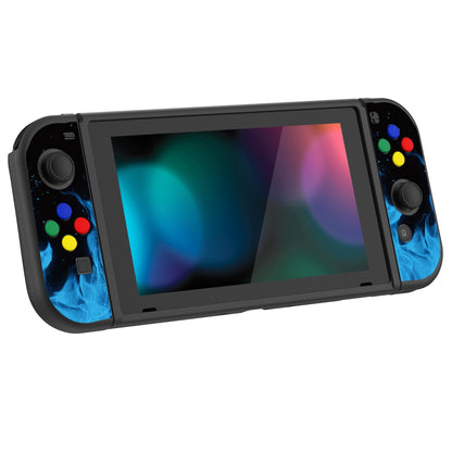 PlayVital Blue Flame Protective Case for NS Switch, Soft TPU Slim Case Cover for NS Switch Joy-Con Console with Colorful ABXY Direction Button Caps - NTU6012G2 PlayVital