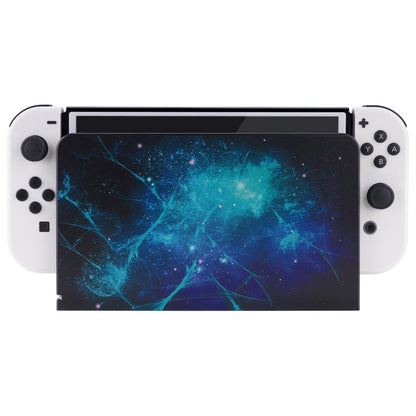 PlayVital Blue Nebula Custom Dock Faceplate Cover for Nintendo Switch OLED Charging Dock - NTG8006 PlayVital