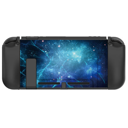 PlayVital ソフト TPU スリム保護ケース、カラフルな ABXY 方向ボタンキャップ付き NS Switch 用【ブルー ネビュラ】【 NTU6014G2】