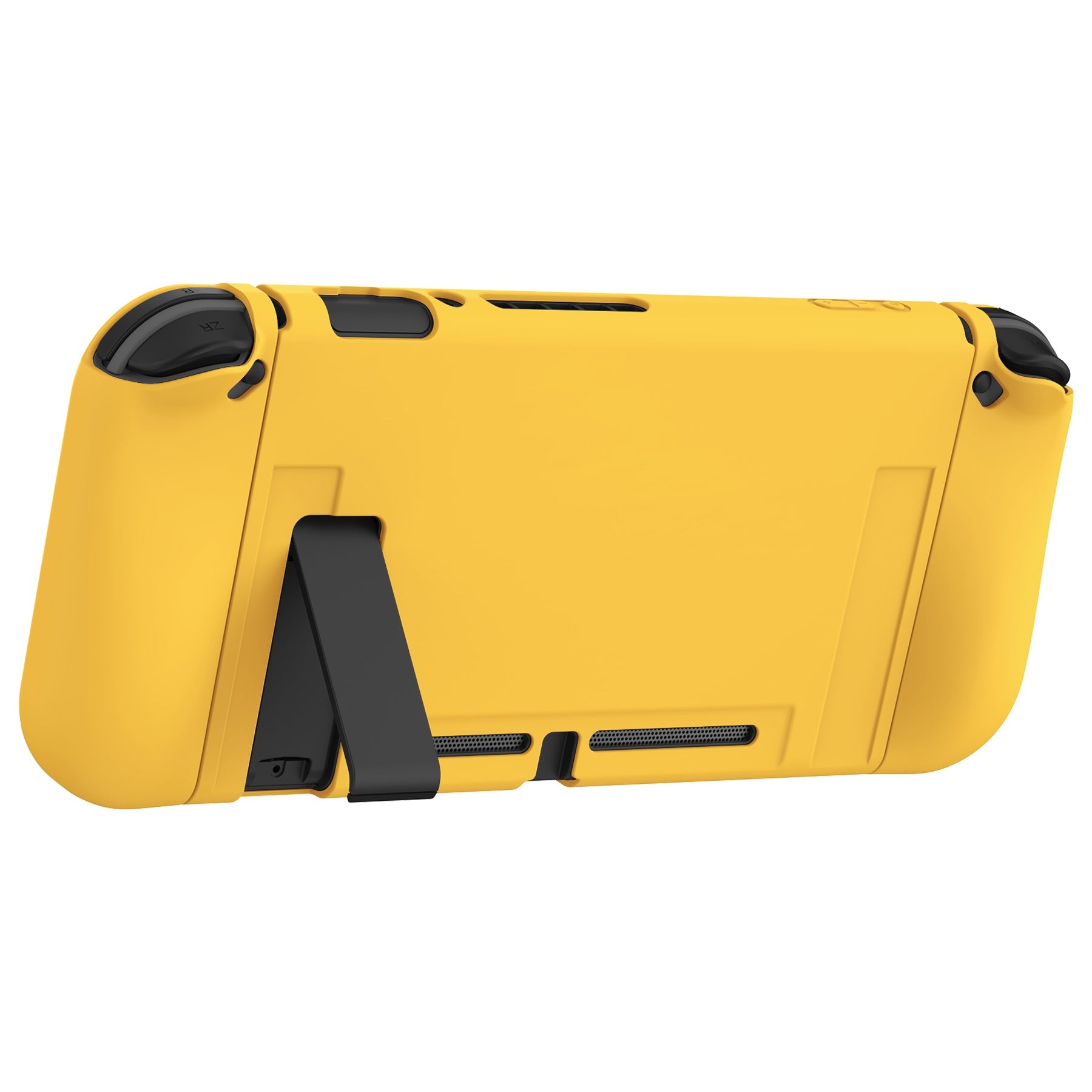 PlayVital Bright Yellow Protective Case for NS Switch, Soft TPU Slim Case Cover for NS Switch Console with Colorful ABXY Direction Button Caps - NTU6037G2 PlayVital