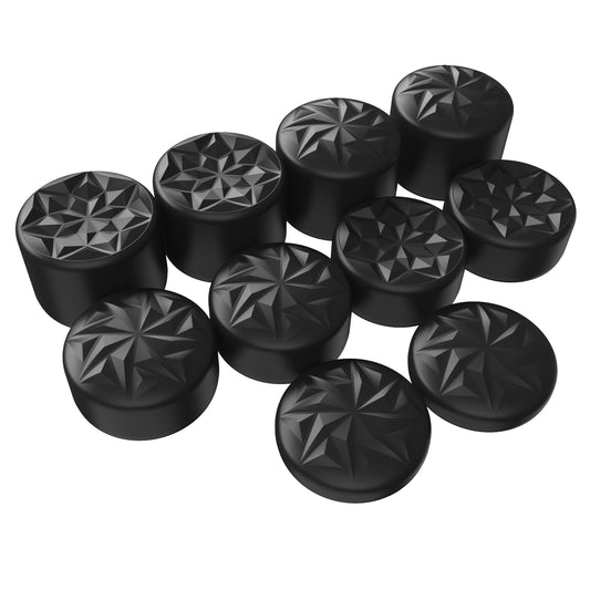 PlayVital 10 Pcs Ergonomic Thumbstick Grips for ps5, for ps4, CRYSTAL Universal Pro Thumb Grip Caps for Xbox Series X/S, Xbox One/Elite Series 2, Switch Pro - with 3 Height Convex and Concave - Black - PJM2051 PlayVital