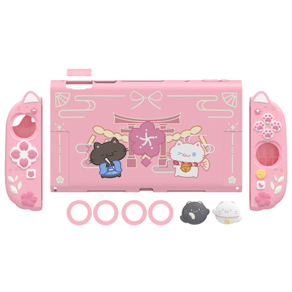 PlayVital Cherry Blossoms Kitten Nintendo Switch 2（2025）対応保護カバーケース【ピンク】