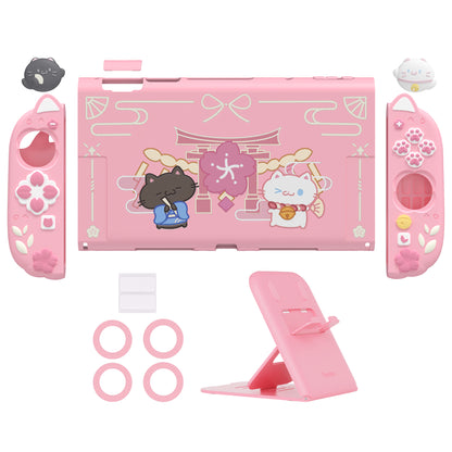 PlayVital Cherry Blossoms Kitten Nintendo Switch 2（2025）対応保護カバーケース【ピンク】