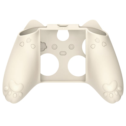 PlayVital 和風さくら子猫デザイン シリコンカバー Xbox Series X/S コントローラー用, Xbox Core Wireless Controller（モデル1914）対応、滑り止めグリップ＆ステッカー付き【アイボリー】