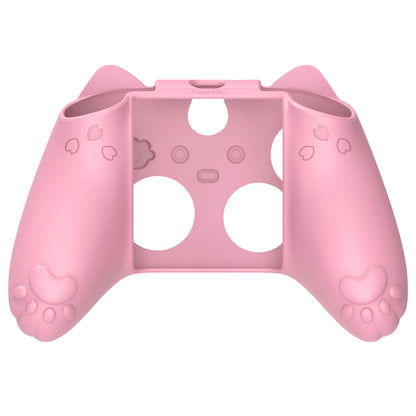 PlayVital 和風さくら子猫デザイン シリコンカバー Xbox Series X/S コントローラー用, Xbox Core Wireless Controller（モデル1914）対応、滑り止めグリップ＆ステッカー付き【ピンク】