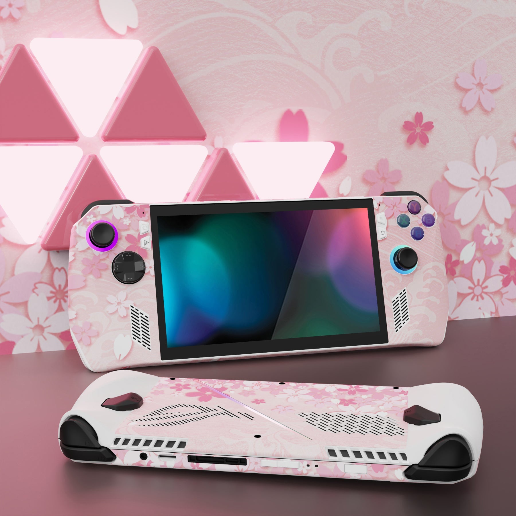 PlayVital Cherry Blossoms Petals Custom Stickers Vinyl Wraps Protective Skin Decal for ROG Ally Handheld Gaming Console - RGTM004 PlayVital