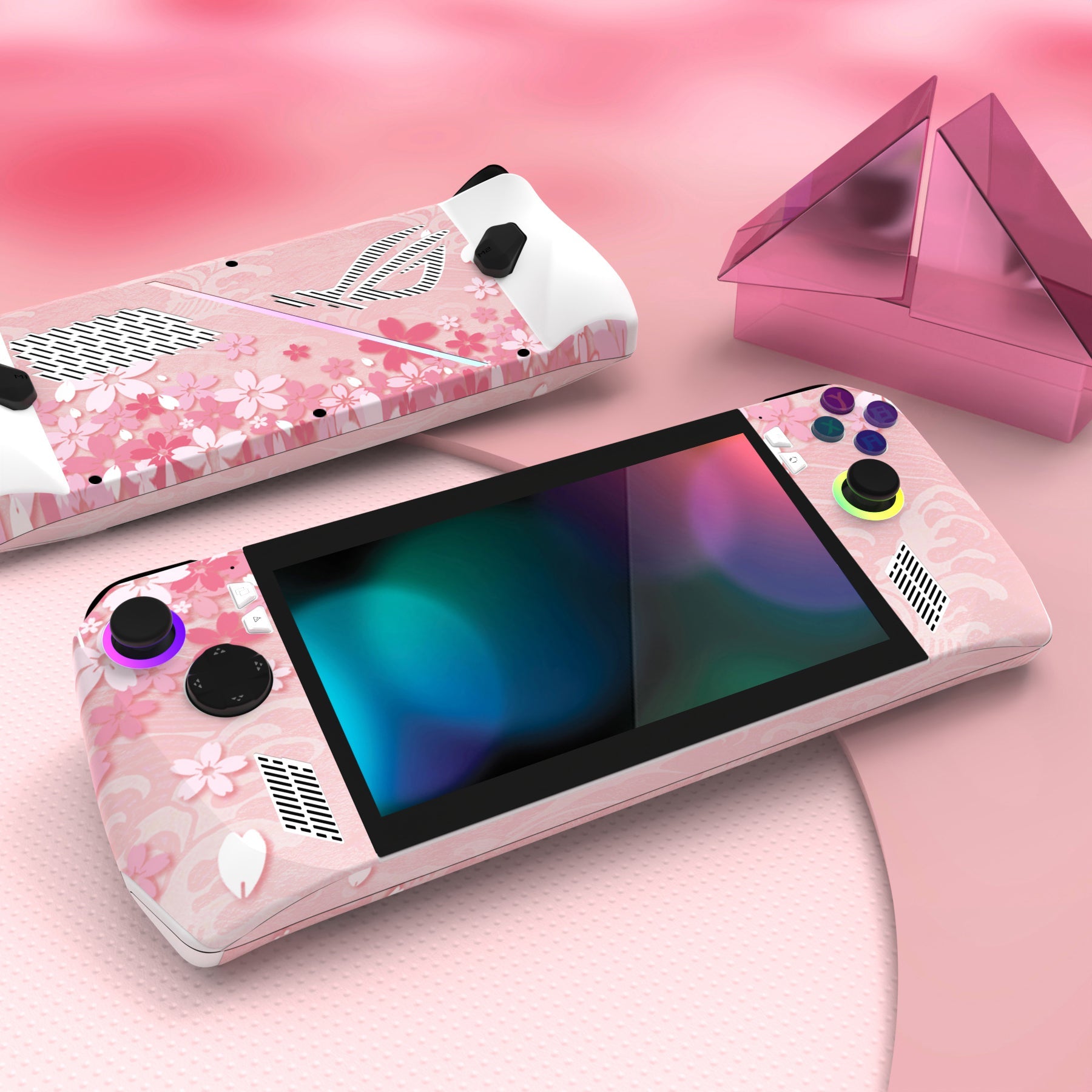 PlayVital Cherry Blossoms Petals Custom Stickers Vinyl Wraps Protective Skin Decal for ROG Ally Handheld Gaming Console - RGTM004 PlayVital