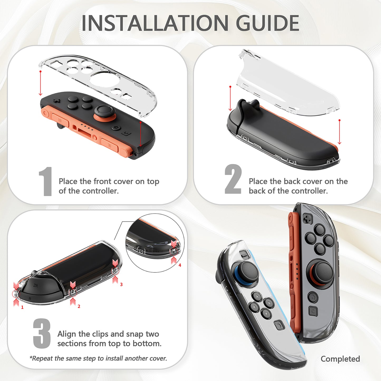 PlayVital クリアシリーズ Switch 2（2025）対応 透明ハードシェルケース ドック対応 傷防止タイプ グリップ付き保護カバー 折りたたみスタンド＆親指グリップ付属【クリア アトミックパープル＆ローズレッド】