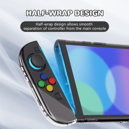 PlayVital クリアシリーズ Switch 2（2025）対応 透明ハードシェルケース ドック対応 傷防止タイプ グリップ付き保護カバー 折りたたみスタンド＆親指グリップ付属【クリア】