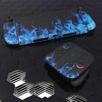 PlayVital Nintendo Switch 2（2025）本体・Joycon対応 フルセット保護ステッカーシール カスタマイズ用ビニールステッカー ドック＆グリップスシール付き【ブルーフレーム】