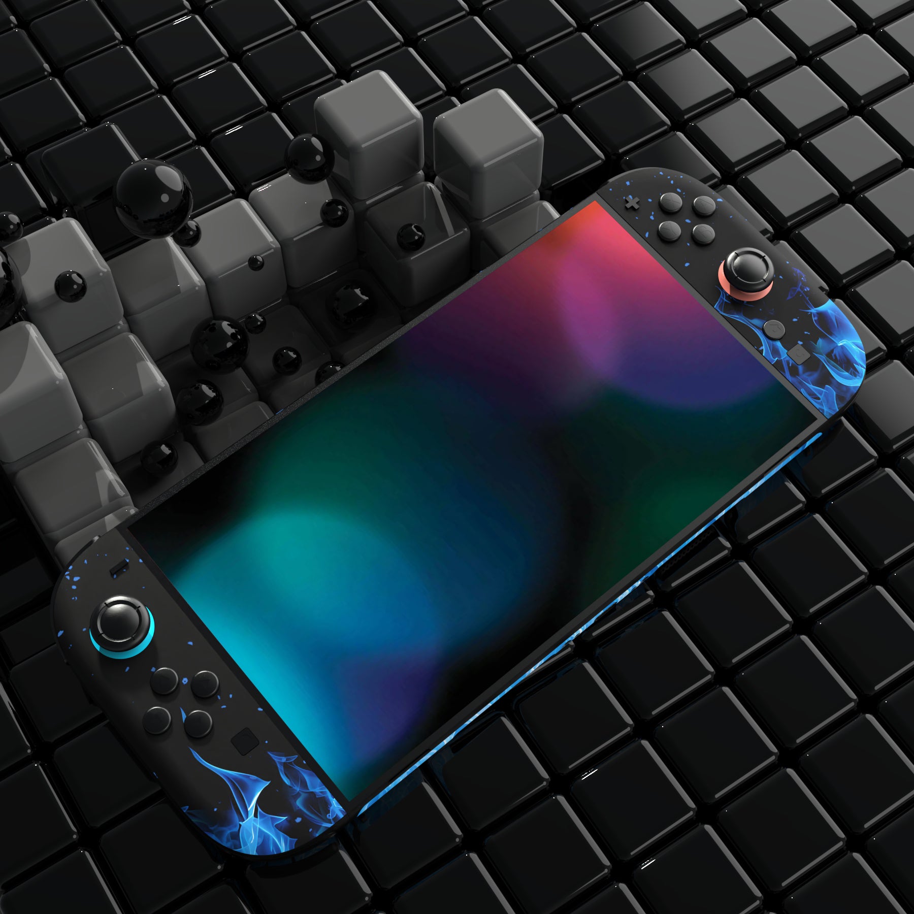 Nintendo Switch - 限定版Switch非売品ステッカー&ビニールバッグセット　ブルー・ネオンイエロー PlayVital Nintendo Switch 2（2025）本体・Joycon対応 フル