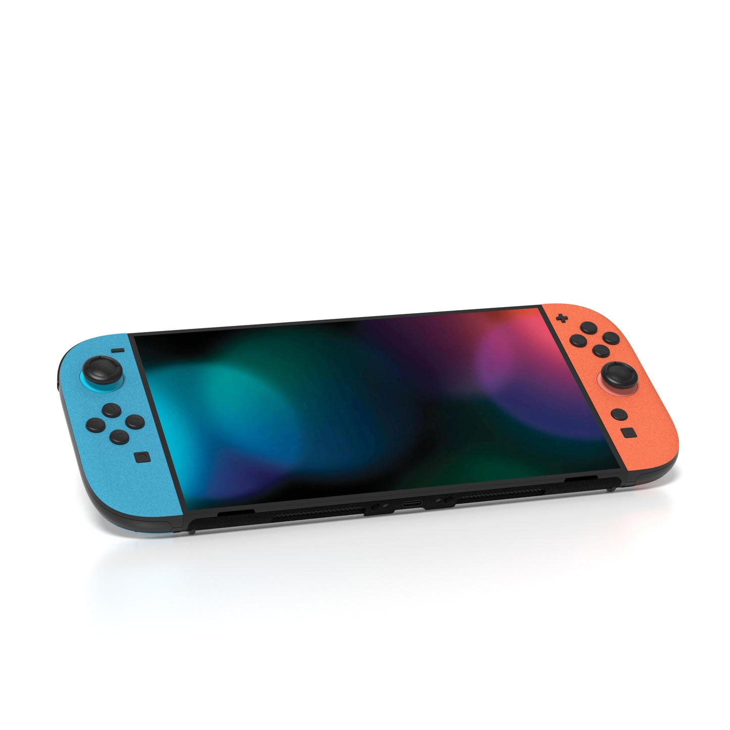 PlayVital Nintendo Switch 2（2025）本体・Joycon対応 フルセット保護ステッカーシール カスタマイズ用ビニールステッカー ドック＆グリップスシール付き【ブルー＆オレンジ】