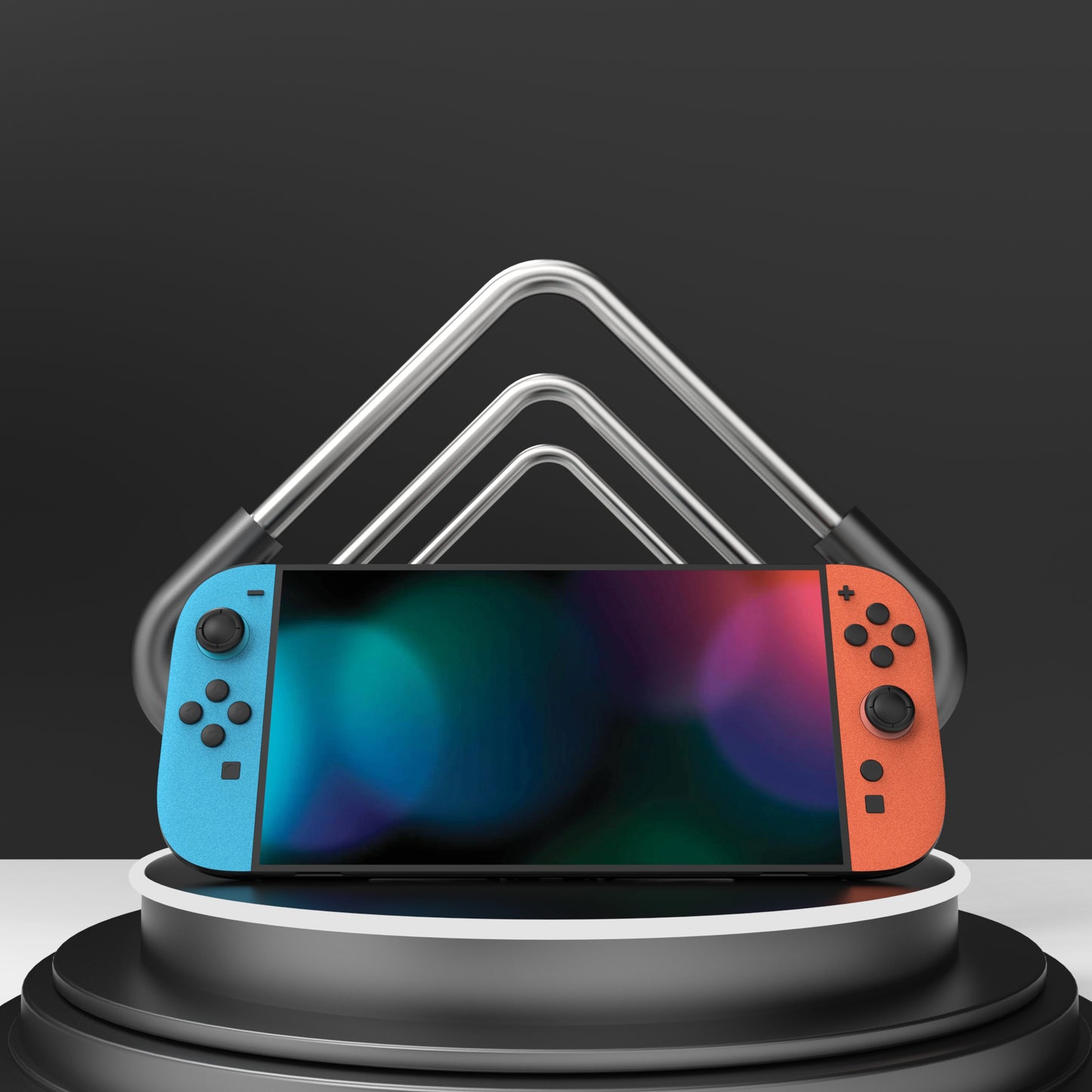 PlayVital Nintendo Switch 2（2025）本体・Joycon対応 フルセット保護ステッカーシール カスタマイズ用ビニールステッカー ドック＆グリップスシール付き【ブルー＆オレンジ】