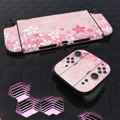 PlayVital Nintendo Switch 2（2025）本体・Joycon対応 フルセット保護ステッカーシール カスタマイズ用ビニールステッカー ドック＆グリップスシール付き【桜の花びら】