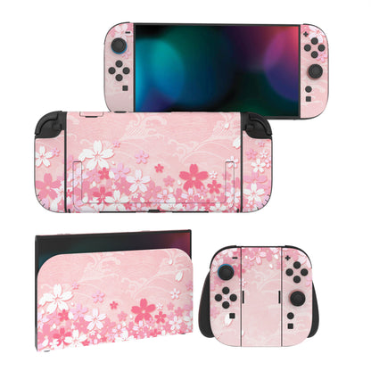 PlayVital Nintendo Switch 2（2025）本体・Joycon対応 フルセット保護ステッカーシール カスタマイズ用ビニールステッカー ドック＆グリップスシール付き【桜の花びら】