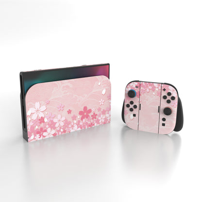 PlayVital Nintendo Switch 2（2025）本体・Joycon対応 フルセット保護ステッカーシール カスタマイズ用ビニールステッカー ドック＆グリップスシール付き【桜の花びら】