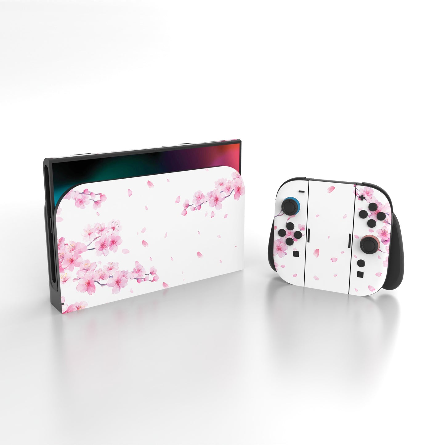 PlayVital Nintendo Switch 2（2025）本体・Joycon対応 フルセット保護ステッカーシール カスタマイズ用ビニールステッカー ドック＆グリップスシール付き【桜のささやき風】