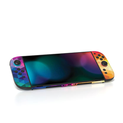 PlayVital Nintendo Switch 2（2025）本体・Joycon対応 フルセット保護ステッカーシール カスタマイズ用ビニールステッカー ドック＆グリップスシール付き【カラフル トライアングル】