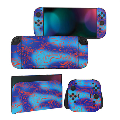 PlayVital Nintendo Switch 2（2025）本体・Joycon対応 フルセット保護ステッカーシール カスタマイズ用ビニールステッカー ドック＆グリップスシール付き【ダマスカスカモ】