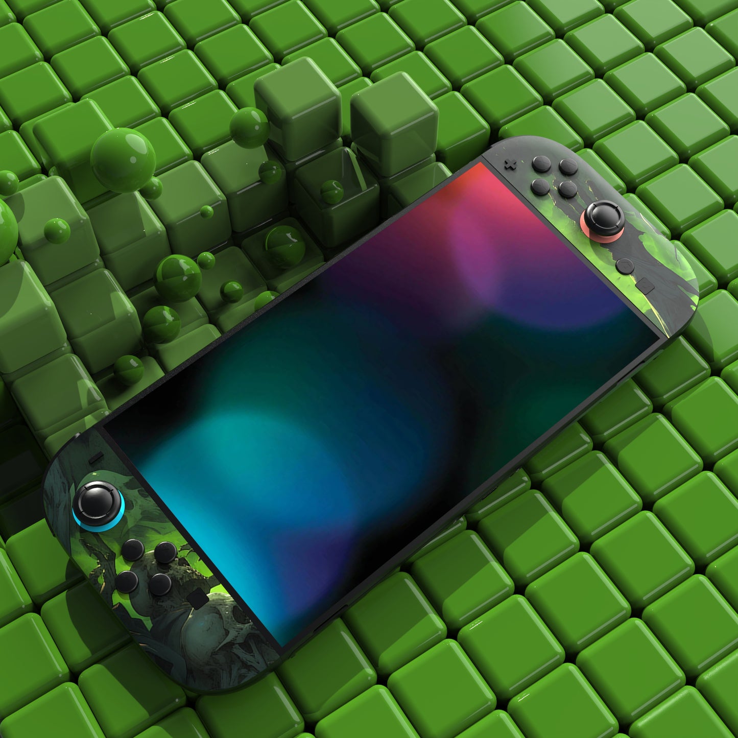 PlayVital Nintendo Switch 2（2025）本体・Joycon対応 フルセット保護ステッカーシール カスタマイズ用ビニールステッカー ドック＆グリップスシール付き【デモニックレヴェルリー】