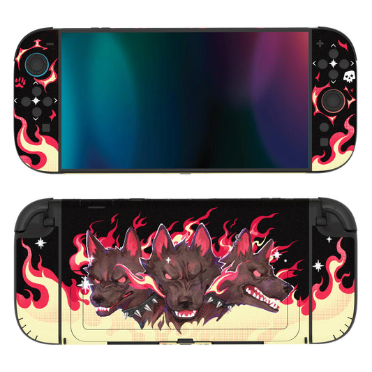 PlayVital Nintendo Switch 2（2025）本体・Joycon対応 フルセット保護ステッカーシール カスタマイズ用ビニールステッカー ドック＆グリップスシール付き【インフェルナル・ハウンド】