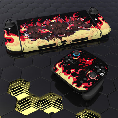 PlayVital Nintendo Switch 2（2025）本体・Joycon対応 フルセット保護ステッカーシール カスタマイズ用ビニールステッカー ドック＆グリップスシール付き【インフェルナル・ハウンド】