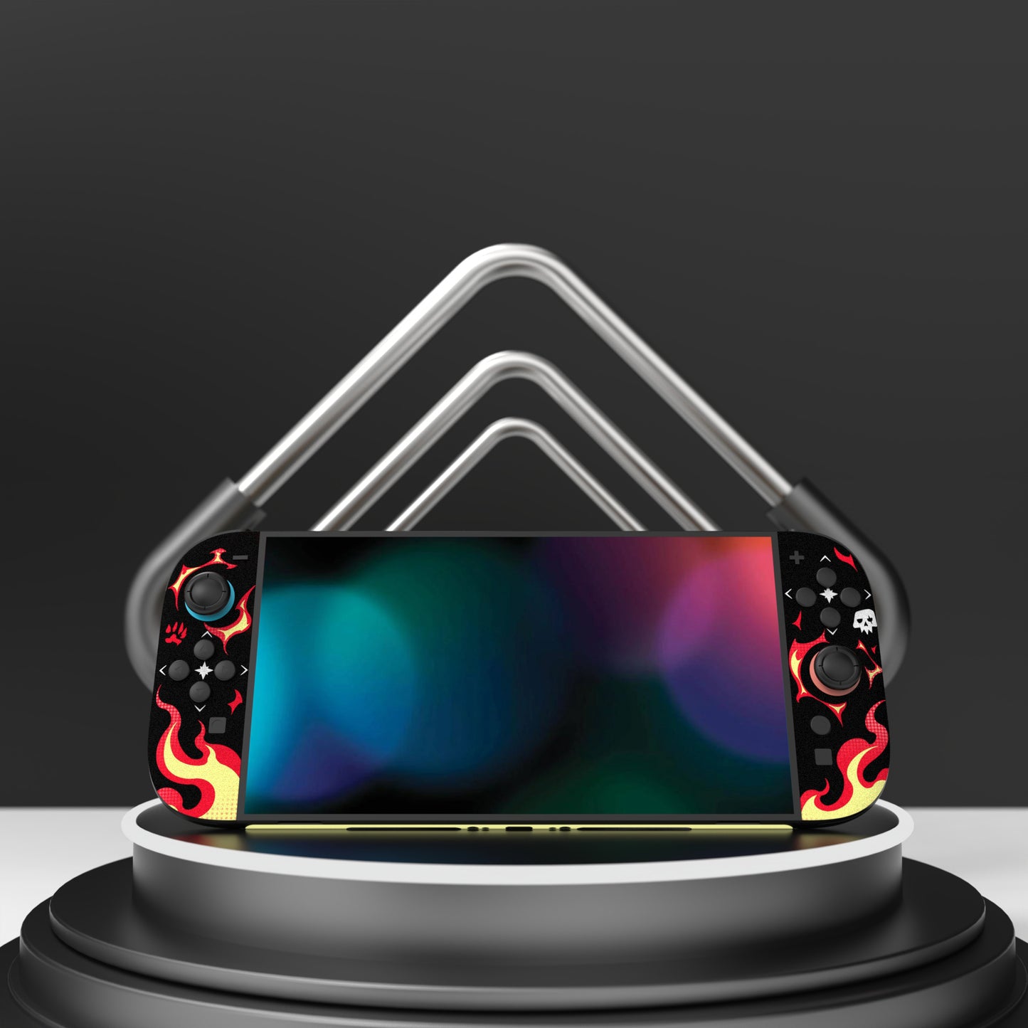 PlayVital Nintendo Switch 2（2025）本体・Joycon対応 フルセット保護ステッカーシール カスタマイズ用ビニールステッカー ドック＆グリップスシール付き【インフェルナル・ハウンド】