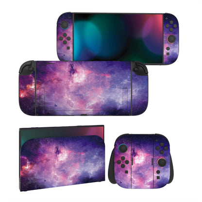 PlayVital Nintendo Switch 2（2025）本体・Joycon対応 フルセット保護ステッカーシール カスタマイズ用ビニールステッカー ドック＆グリップスシール付き【星雲銀河】
