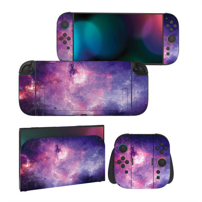 PlayVital Nintendo Switch 2（2025）本体・Joycon対応 フルセット保護ステッカーシール カスタマイズ用ビニールステッカー ドック＆グリップスシール付き【星雲銀河】