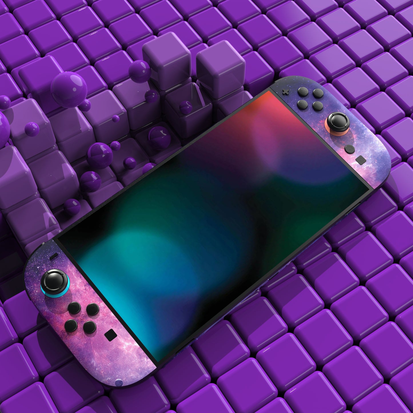 PlayVital Nintendo Switch 2（2025）本体・Joycon対応 フルセット保護ステッカーシール カスタマイズ用ビニールステッカー ドック＆グリップスシール付き【星雲銀河】