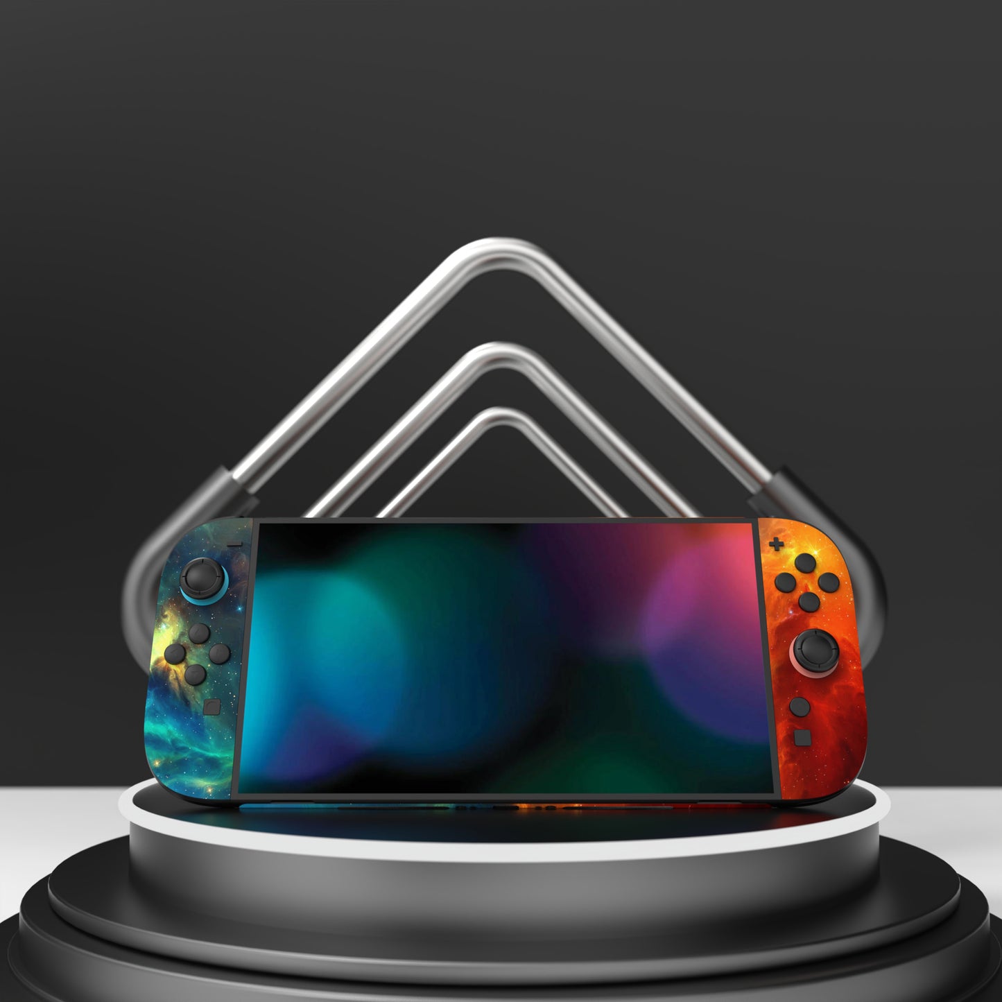 PlayVital Nintendo Switch 2（2025）本体・Joycon対応 フルセット保護ステッカーシール カスタマイズ用ビニールステッカー ドック＆グリップスシール付き【オレンジスター ユニバース】